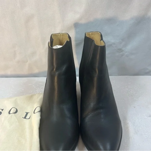 Nisolo Black Chelsea Leather Heeled Pull On Ankle Boots Dust Bag Included 9 - Picture 3 of 8